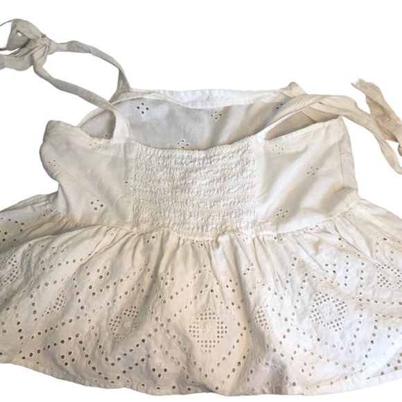 Madewell White Rosalie Tie Strap Top in Geo Eyelet - Picture 3 of 7